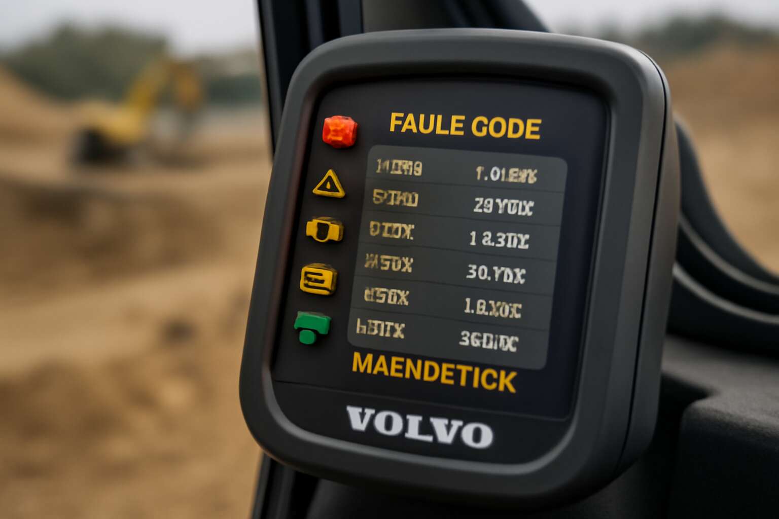 volvo excavator fault codes