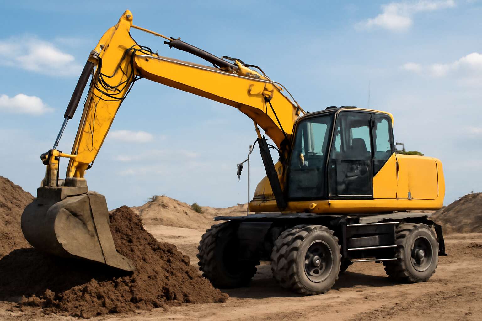 excavator with wheels