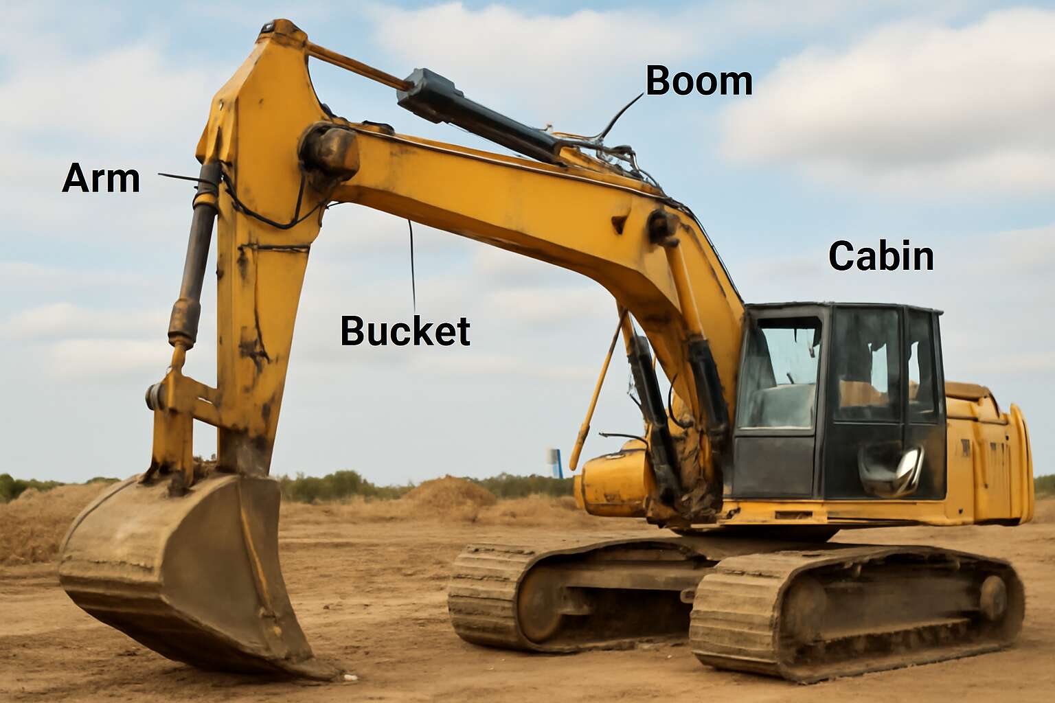 excavator parts name