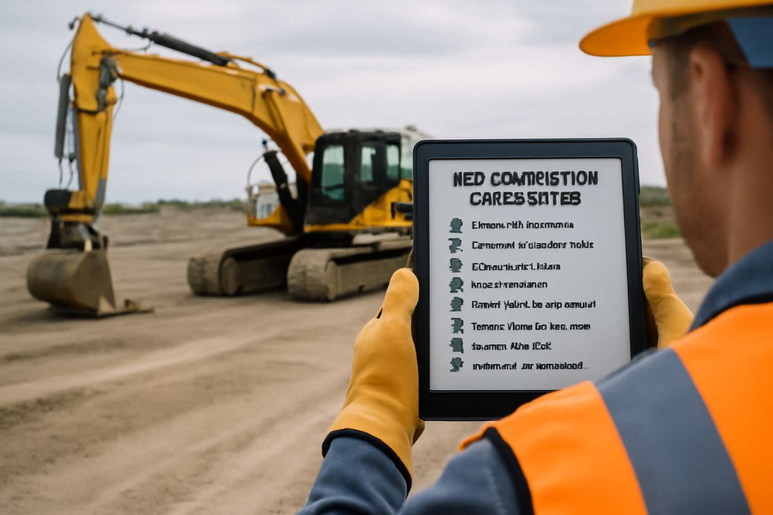 excavator checklist