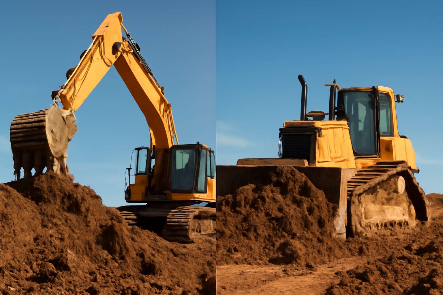 excavator vs bulldozer