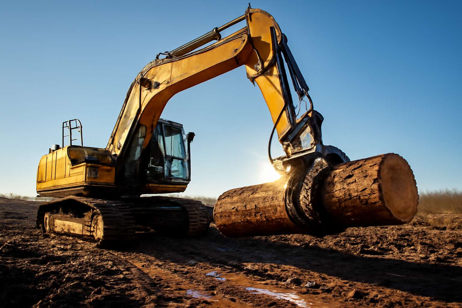 excavator with thumb