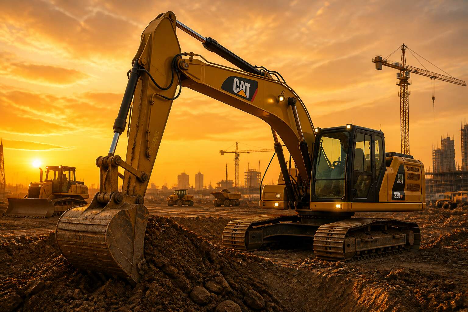 excavator and other machinery